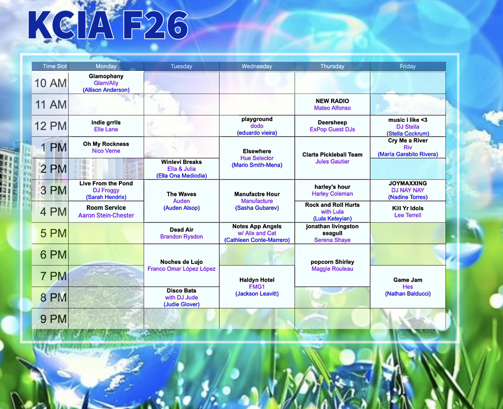 KCIA Fall Schedule